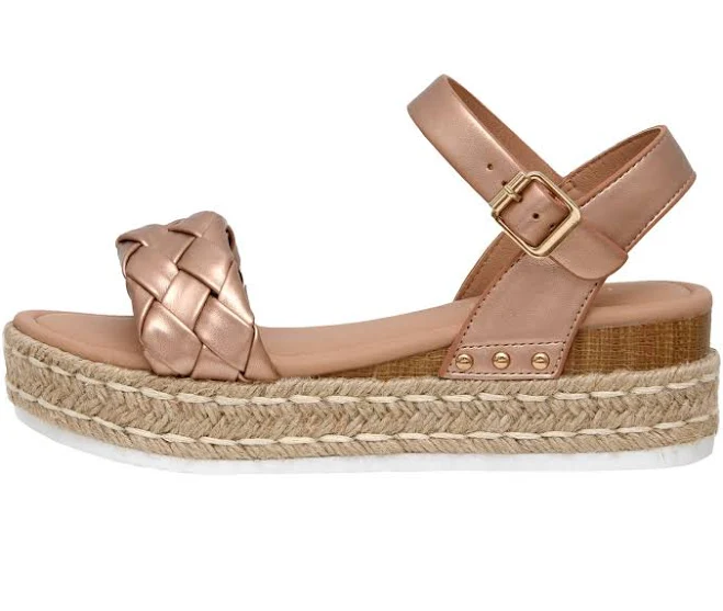 Cushionaire Women's Mae Woven Espadrille Wedge Sandal