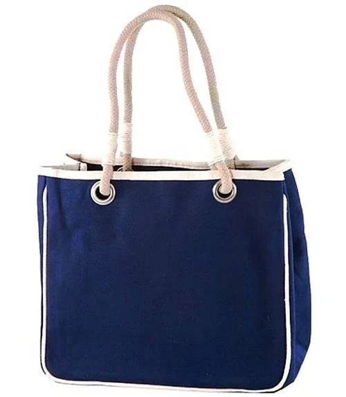 Nautical Canvas Rope Handle Tote
