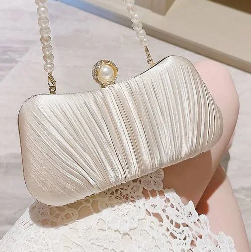 Duntery Pearl-Embellished Clutch Bag
