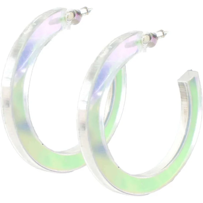 IRIDESCENT HOOP EARRINGS