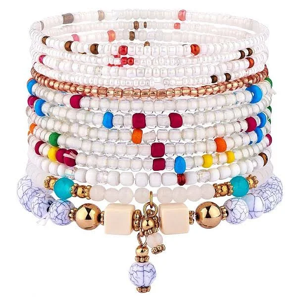 Women's Boho Seed Beads Stretch Bracelets