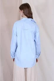 Oversized Button Down Shirt - Periwinkle