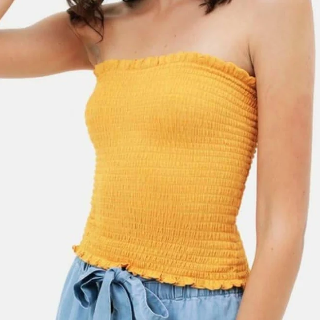 Love Tree Kiss The Sun Smocked Tube Top