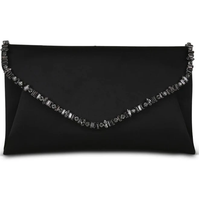 Badgley Mischka Mika Elegant Satin Envelope Clutch