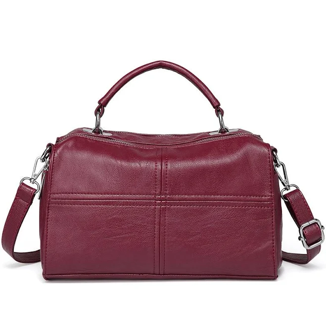 Vegan Leather Top Handle Handbag