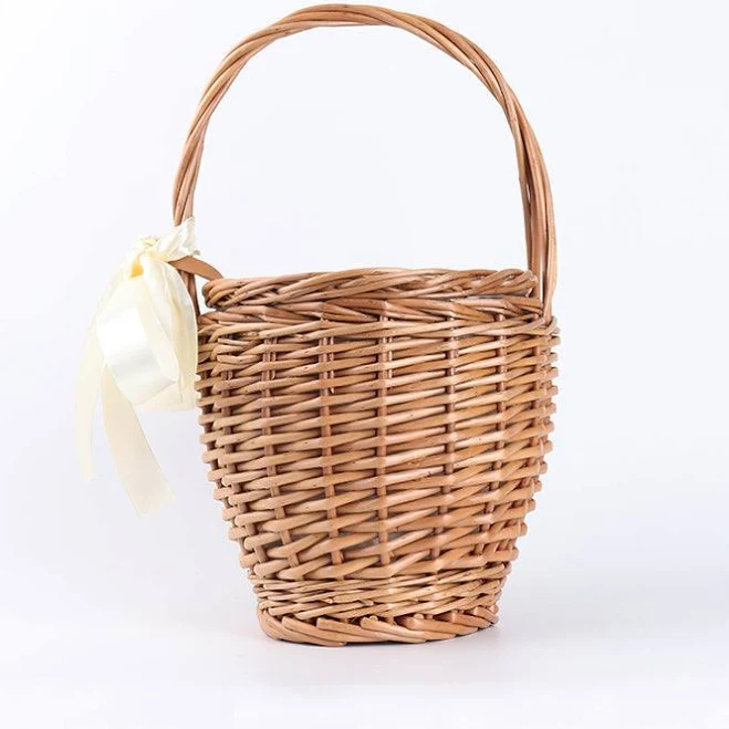 Bohemian Jane Birkin Wicker Straw Mini Basket Bag