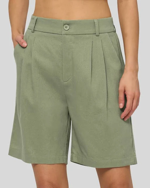 Women's Cotton Linen Bermuda Shorts