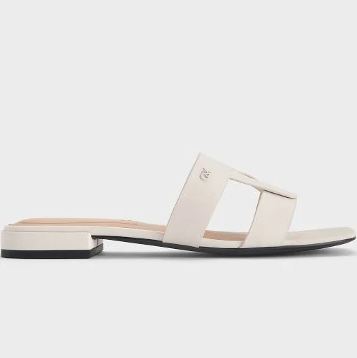 Charles & Keith Petina Leather Slide Sandals