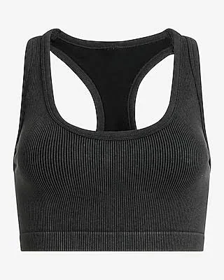 Express Women's Bodycon Seamless Ribbed Racerback Crop Top
