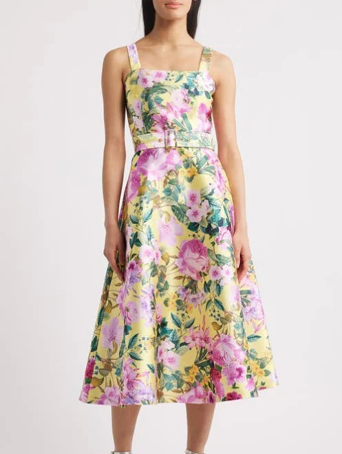 Julia Jordan Women's Printed Monroe Twill Midi Dress
