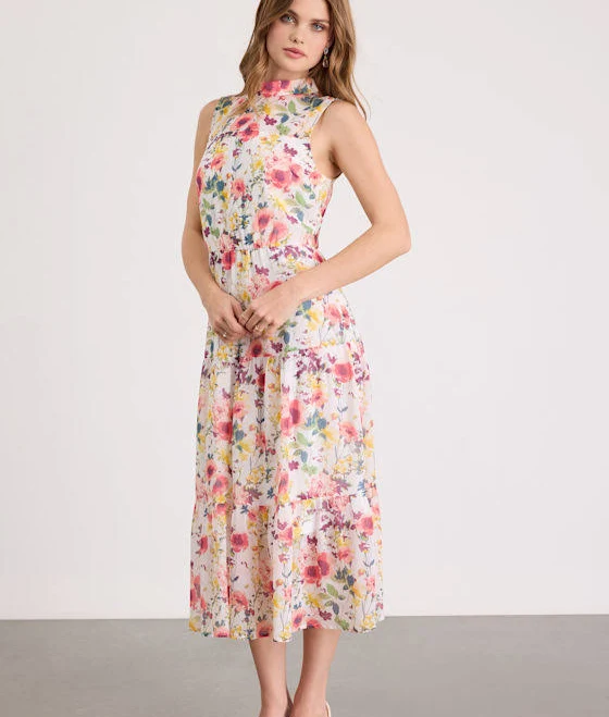 Lulus Floral Print Midi Dress