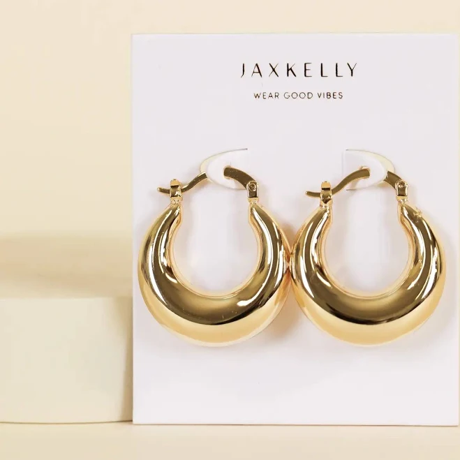 Gold Hoop Sculptural Wide