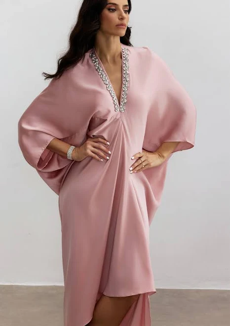 Tasha Embellished V Neck Maxi Kaftan