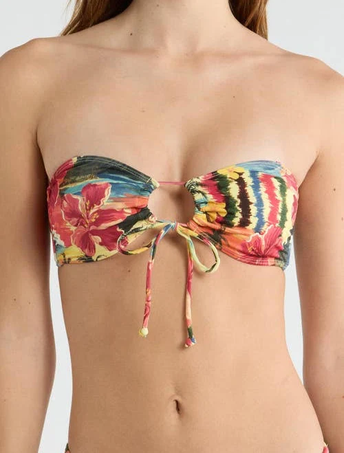 Pacsun Women's Jalen Tropical Pirnt Bandeau Bikini Top