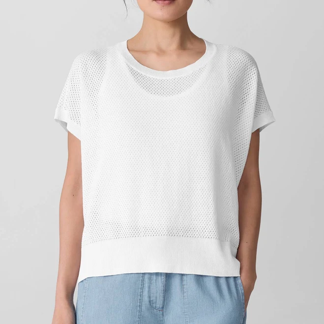 Eileen Fisher Women's Organic Linen Cotton Crewneck Sweater