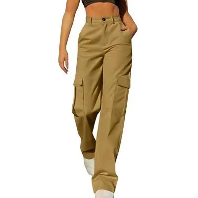 Women's High-Waisted Wide-Leg Cargo Pants