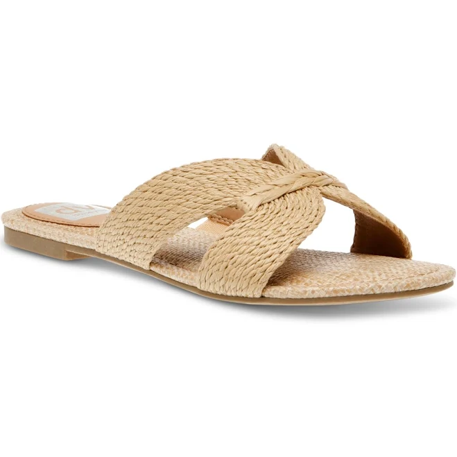 Women's Geeya Raffia Criss Cross Strap Slide Sandals