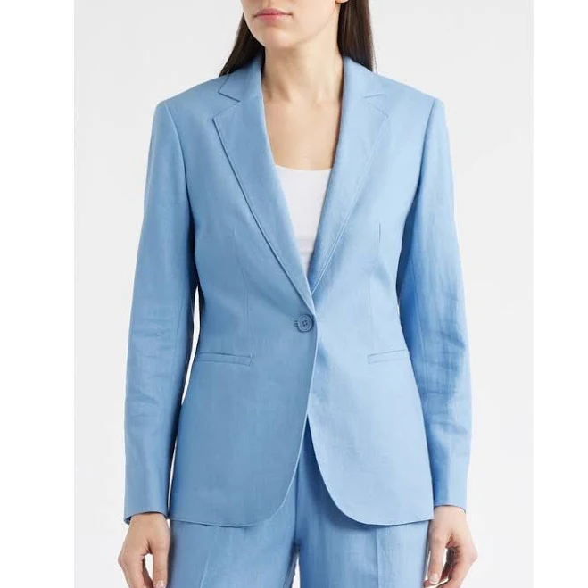 Anne Klein Women's One-Button Linen Blend Blazer