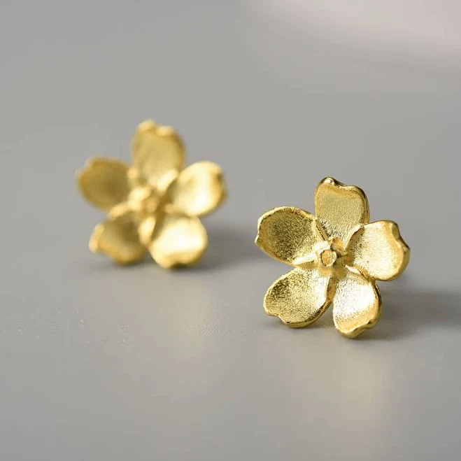 Dainty Cherry Blossom Stud Earrings