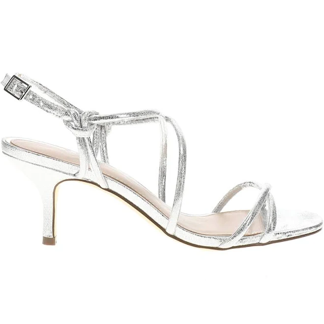 Nina Women's Bright Metallic Strappy Mid-Heel Sandals