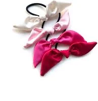 Satin Pretty in PinK Hair Tie Set, Party Favor Hair Tie Gift, Bachelorette Party Favor, Pony Tail Hair Tie, Bridesmaid Gift