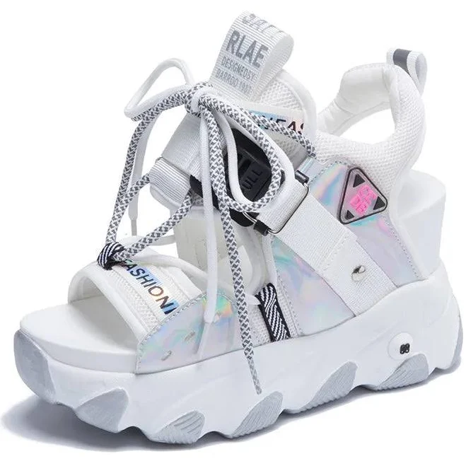 Chunky Platform Holographic Sneakers
