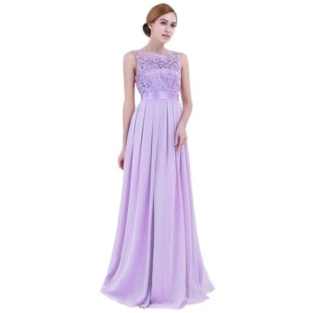 Janjean Women's Floor Length Sleeveless Chiffon Bridesmaid Dresses