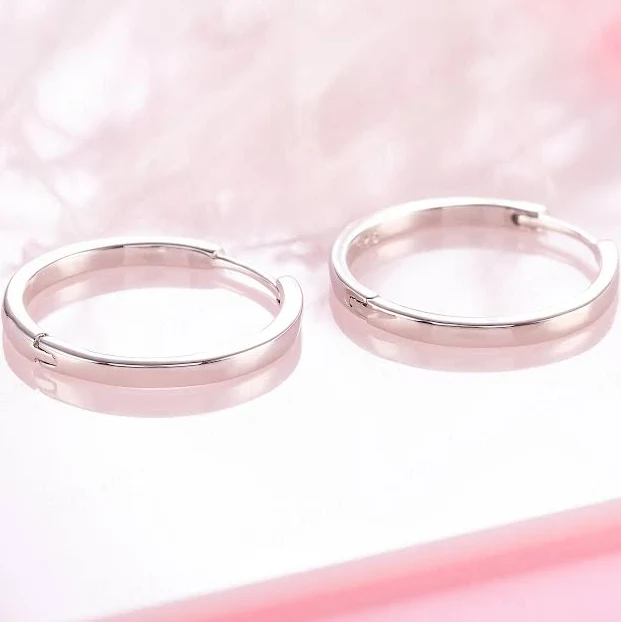 925 Sterling Silver Large Endless Hoop Earrings