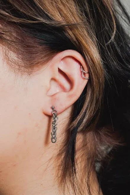 Minimalist Stainless Steel Chain Drop Earrings