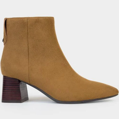 Aerosoles Enoch *Final Sale* Women's Mid Block Heel Bootie in Tobacco Faux Suede, Size: 9.5, Wide Width