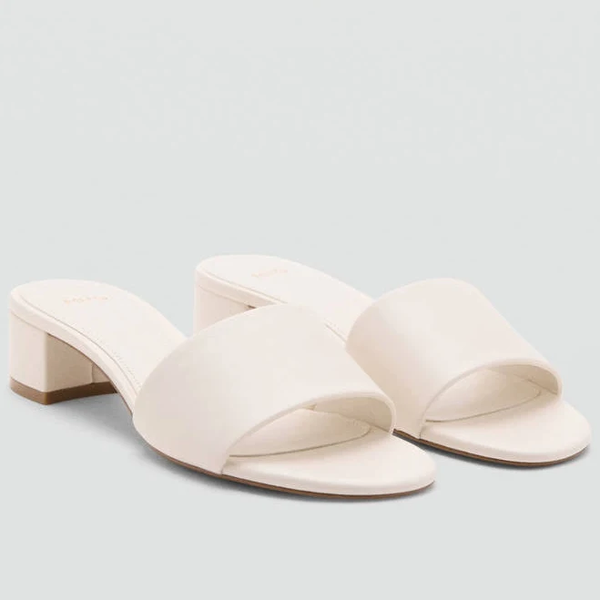 MANGO Block-Heel Slide Sandals