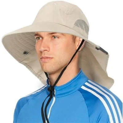 Sun Cube Wide Brim Sun Hat with Neck Flap Fishing Hiking for Men Women Safari