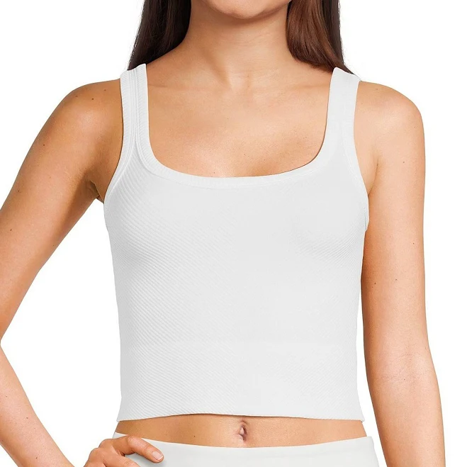 GB Chevron Ribbed Knit Cropped Tank Top