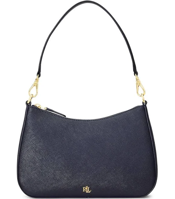Ralph Lauren Women's Crosshatch Leather Medium Danni Shoulder Bag