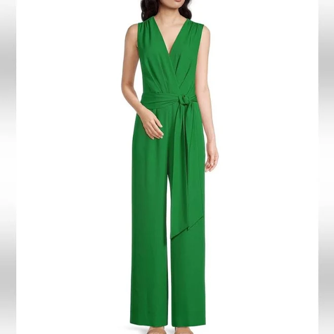 Alex Marie Green Sleeveless Jumpsuit