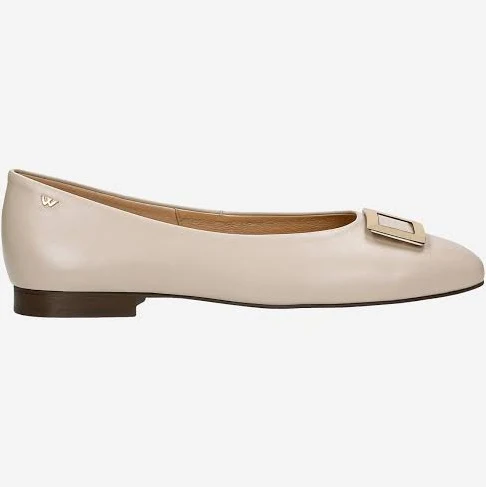 Wojas Leather Ballet Flats with Golden Details