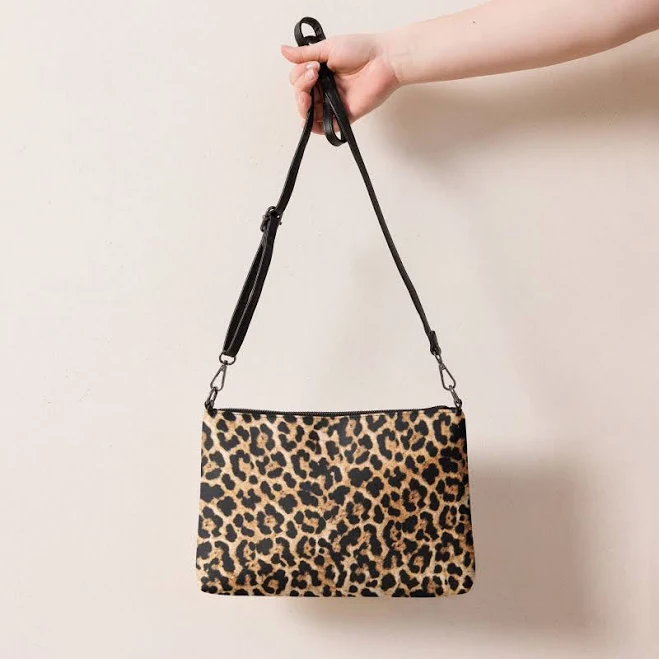 Leopard Faux Leather Crossbody Bag