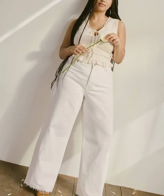 Abercrombie & Fitch Women's High Rise Wide Leg Jeans