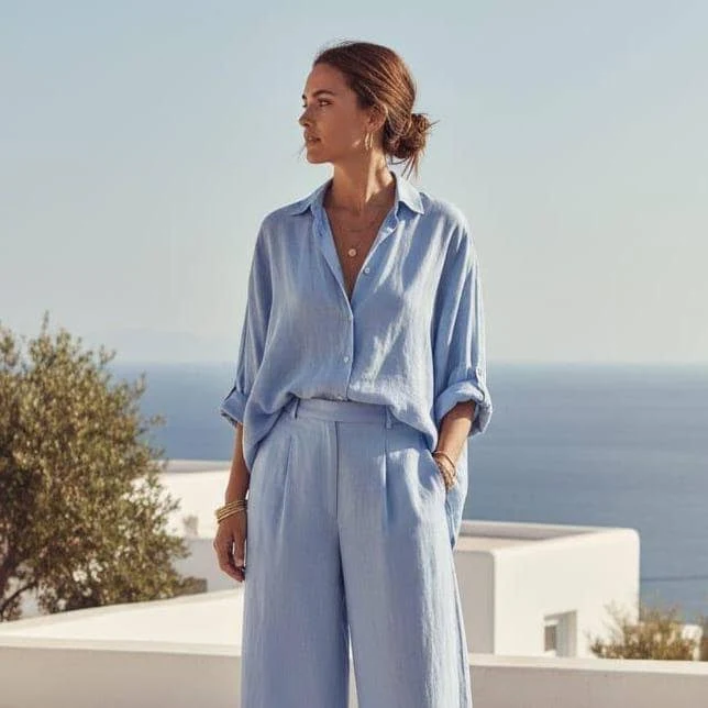 Women's Relaxed Linen Two Piece Set