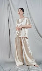 Champagne satin T-shirt