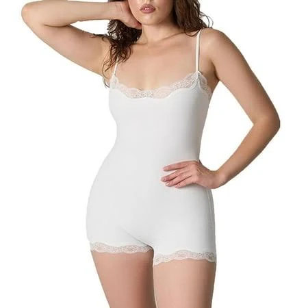 Women's Lace Trim Stretchy Cami Bodysuit