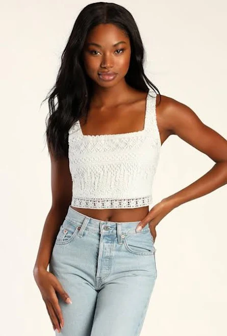 Lulus Exclusive Crochet Lace Crop Top