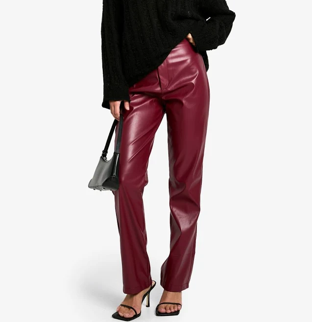 Boohoo High Waisted Faux Leather Trousers