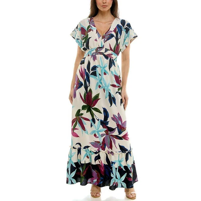 Maison Tara Women's Tropical Print Maxi Dress