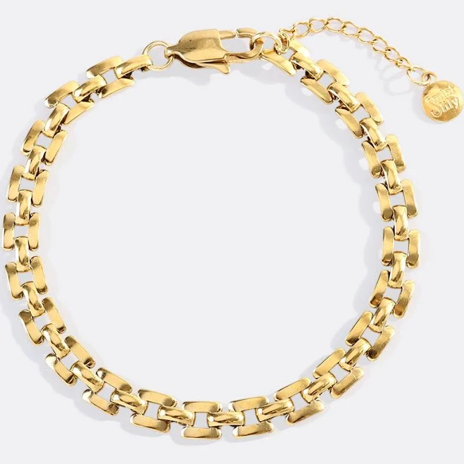 Mint & Lily Silver Timepiece Link Chain Bracelet