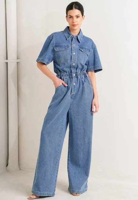 Relax Utility Denim Jumpsuit