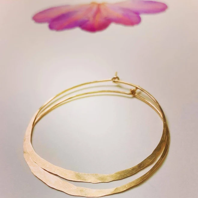 Hammered Gold Hoop Earrings