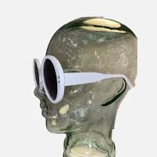 XL Chunky White Oversized Bubble Round Sunglasses New with Tags