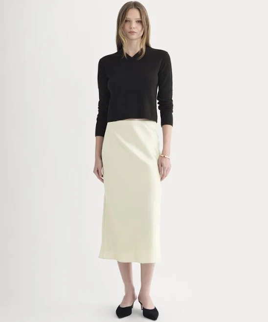 Everlane Silk Charmeuse Slip Skirt