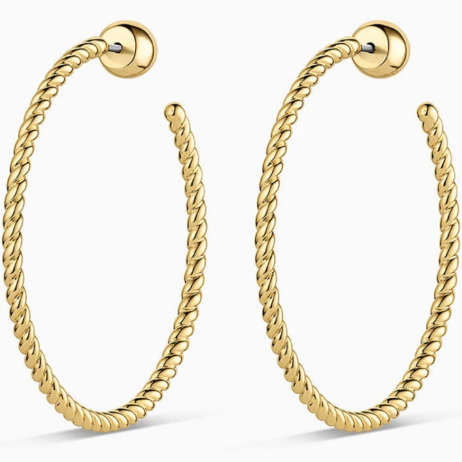 Gorjana Women's 18k Gold Crew Large Hoops